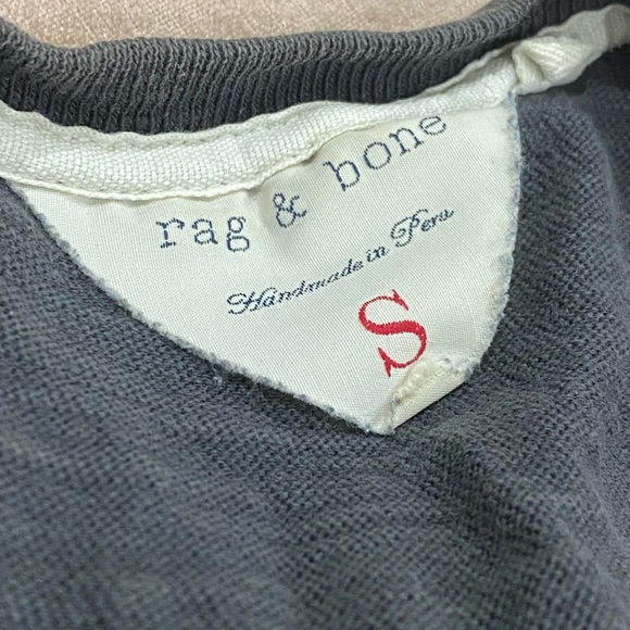 rag & bone ss2015 “Three” Herringbone Chainstitched Tee - Picture 5 of 5